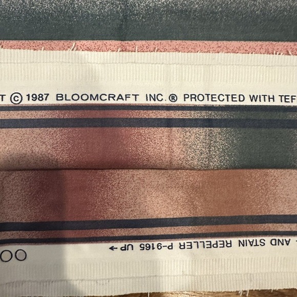 Bloomcraft FABRIC Screen Print Soil & Stain Repeller 80’s Multi 55”x5 Yards Vtg - Picture 4 of 11